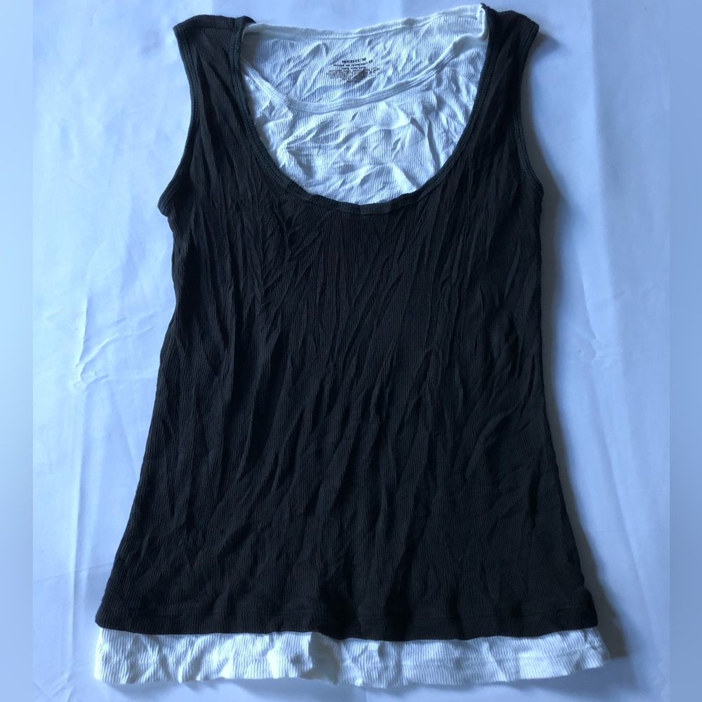 Women Medium Size M White And Black Color Sleeveless Top - 0995